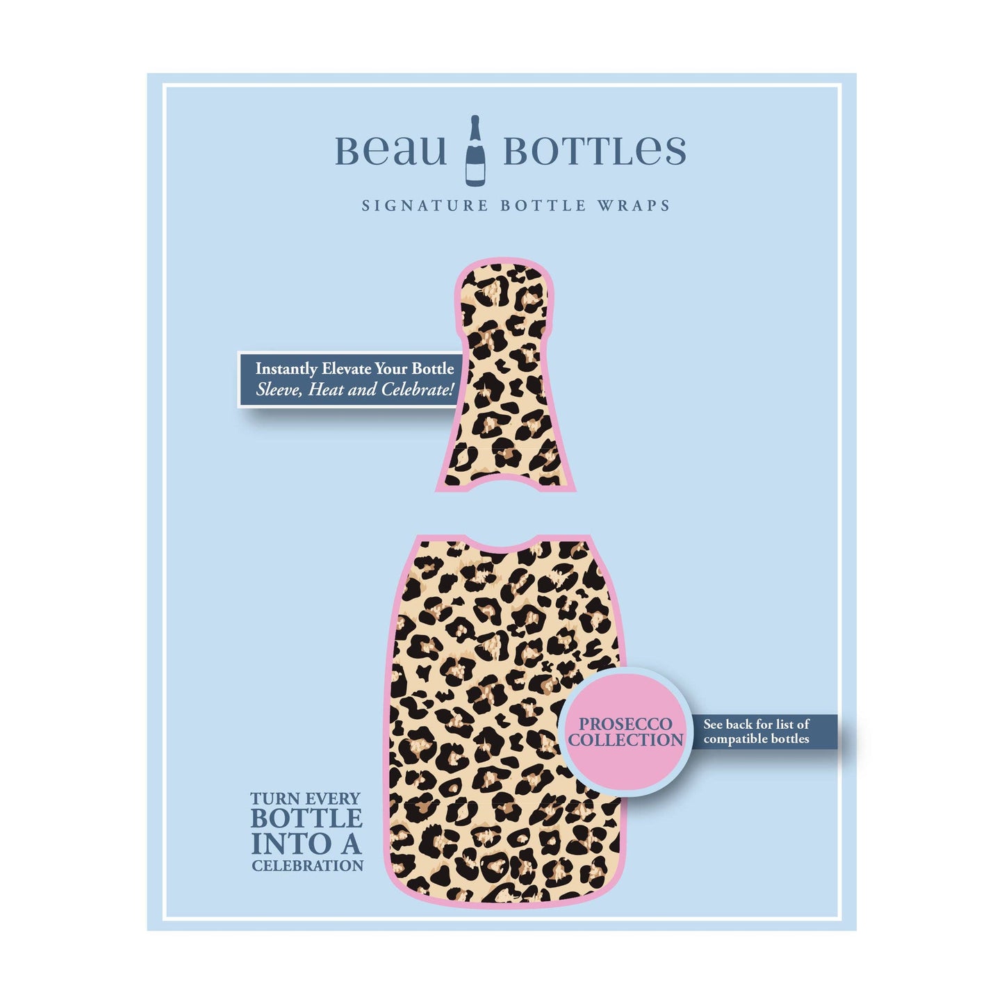 Tan Leopard Prosecco Bottle Wrap