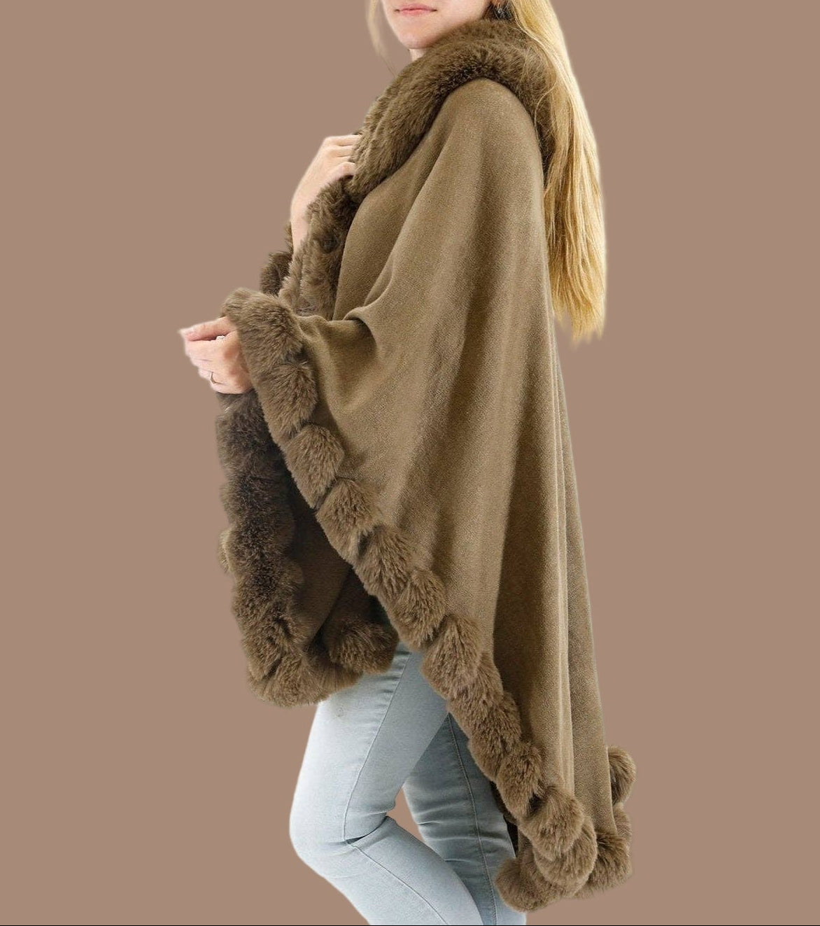 Taupe Fur Wrap