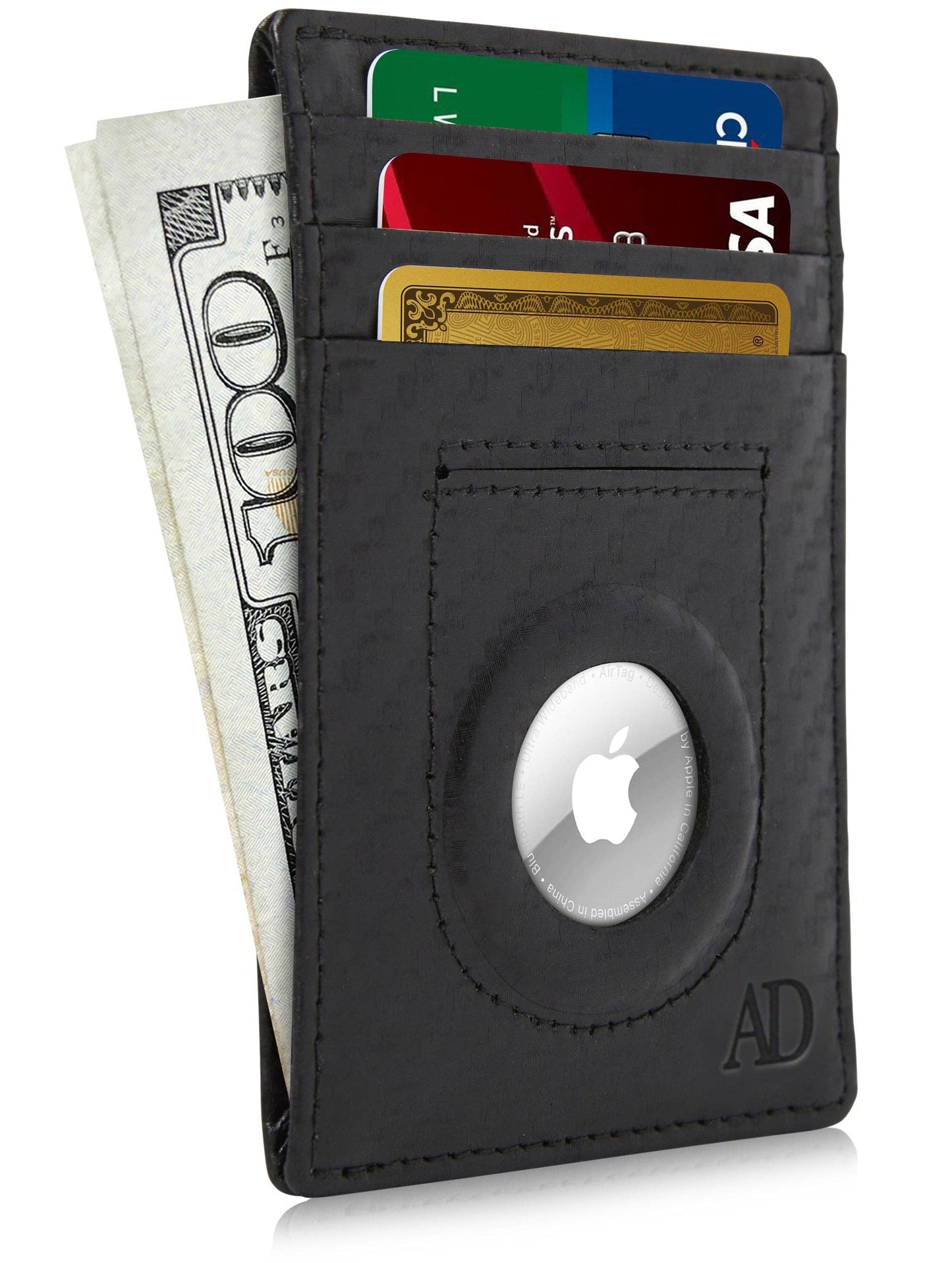 Leather Air Tag Holder Slim Wallets