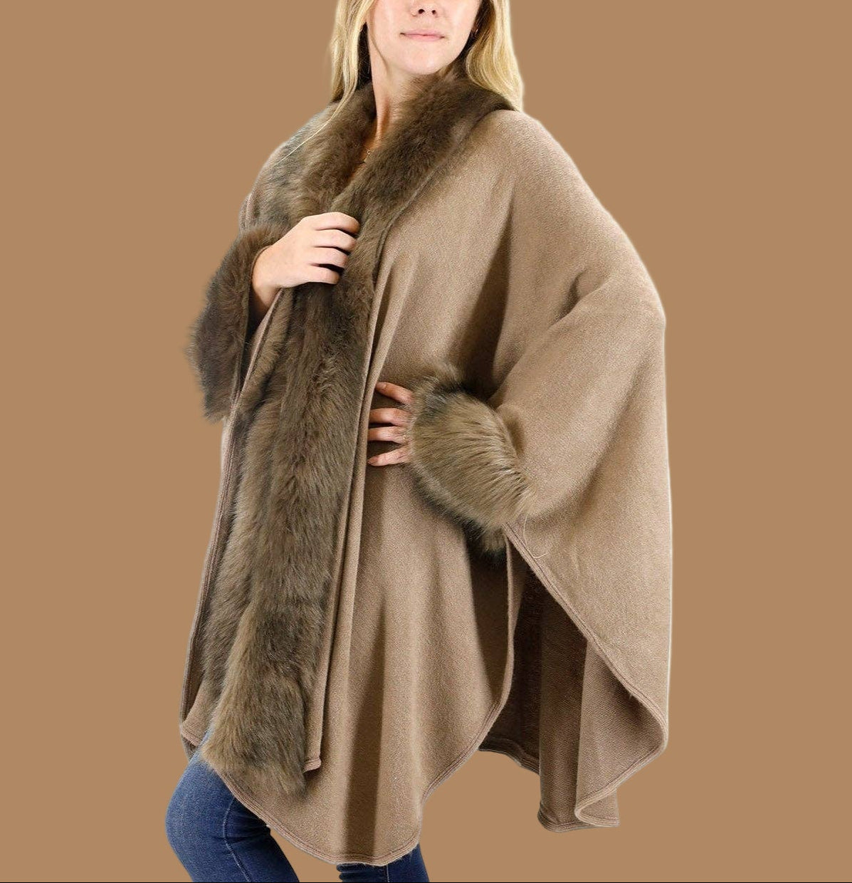 Taupe Fur Shawl