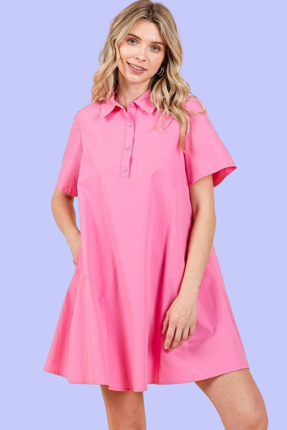 Azalea Pink Poplin Dress