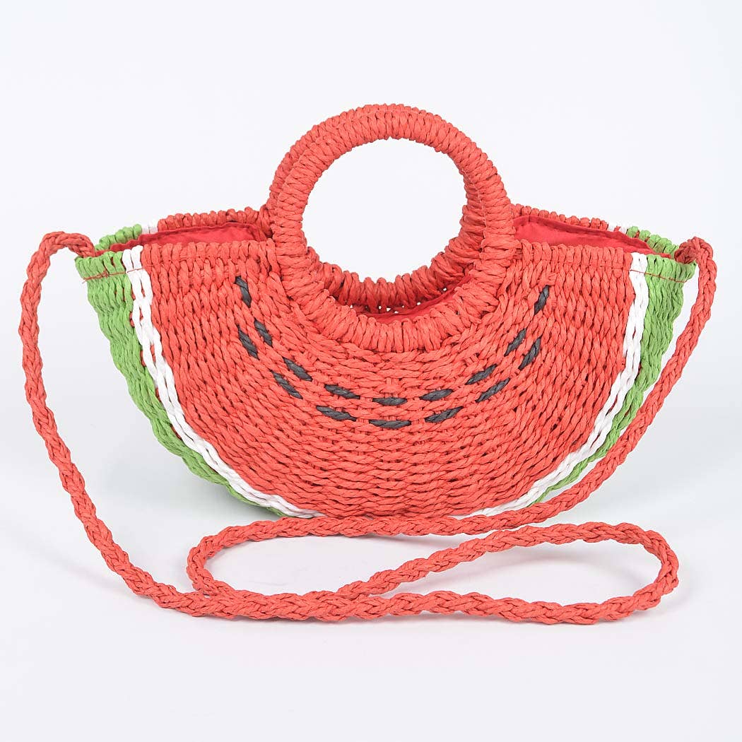 Faux Straw Watermelon Bag