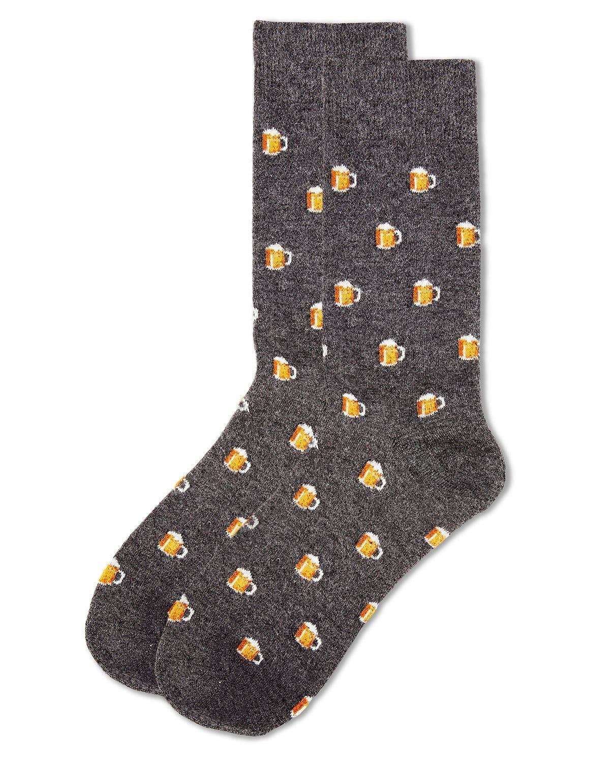 Beer Mugs Cashmere Blend Men's Crew Socks
