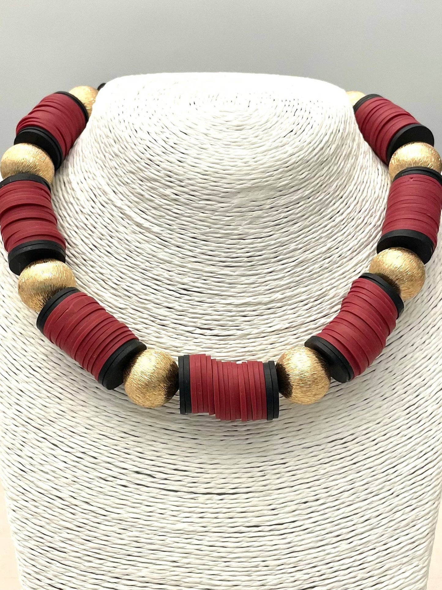 Black/Burgundy Game Day Necklace