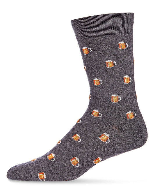 Beer Mugs Cashmere Blend Men's Crew Socks