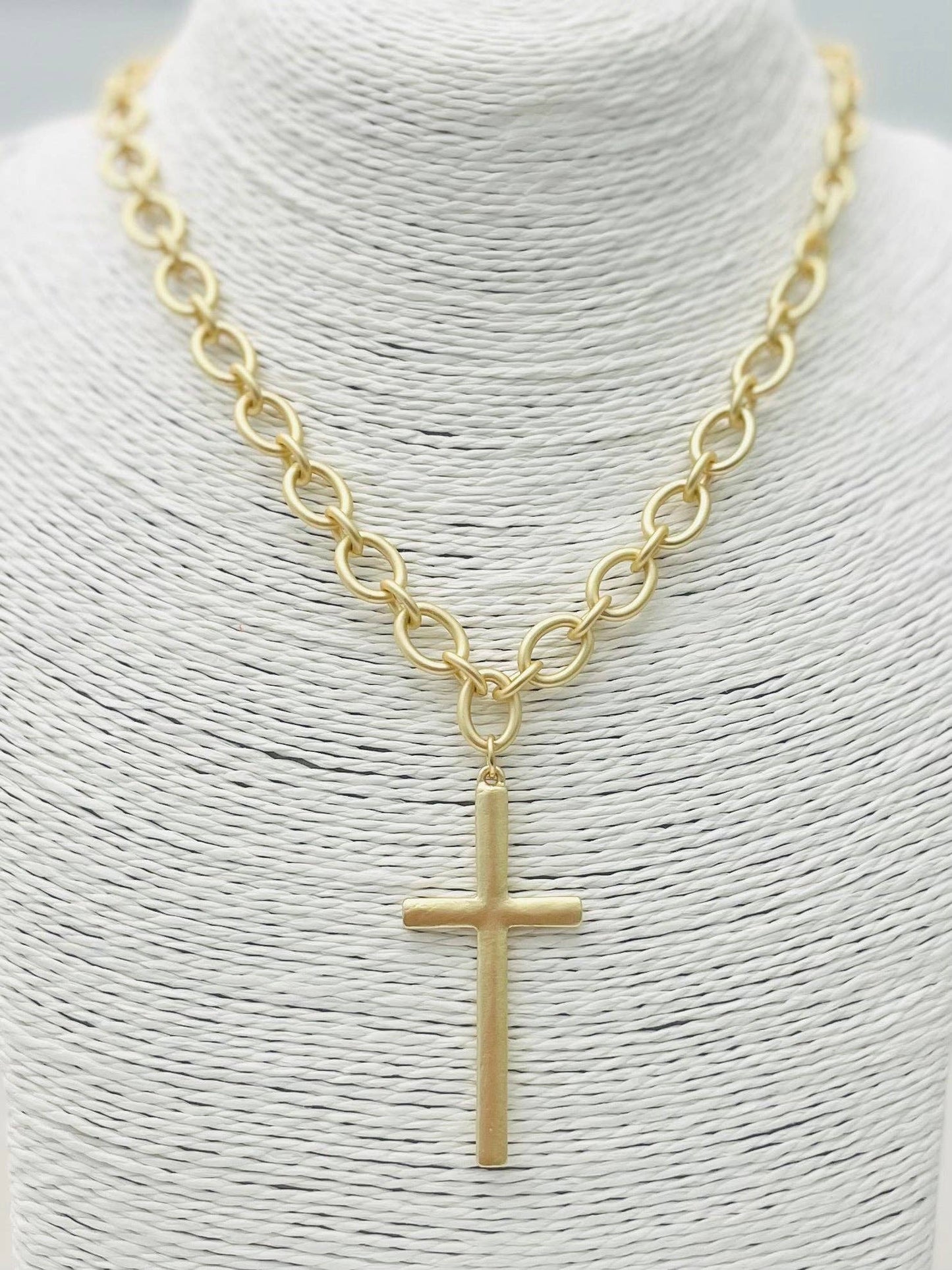 Golden Traditional Cross Necklace