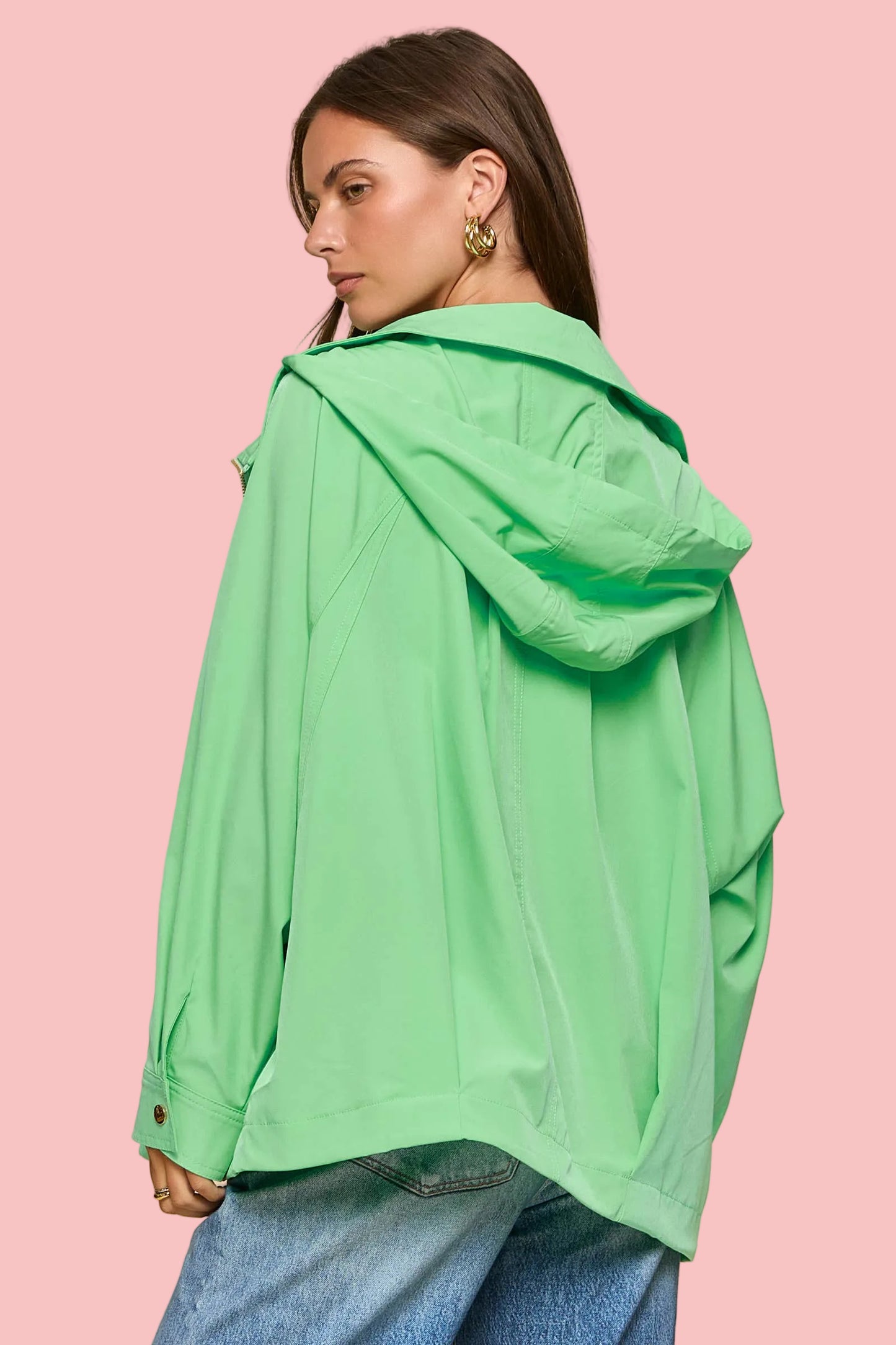 Seafoam Green Jacket w/ Hoodie