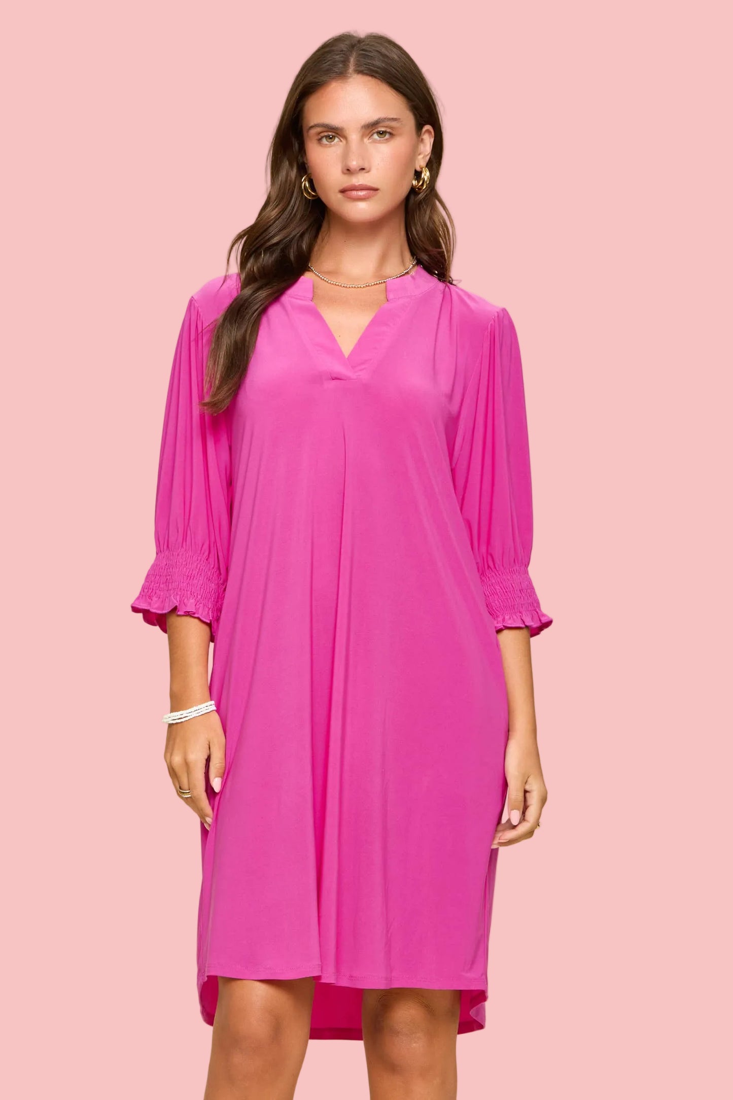 Runaway Pink Lizzy Collar Shirt Dress
