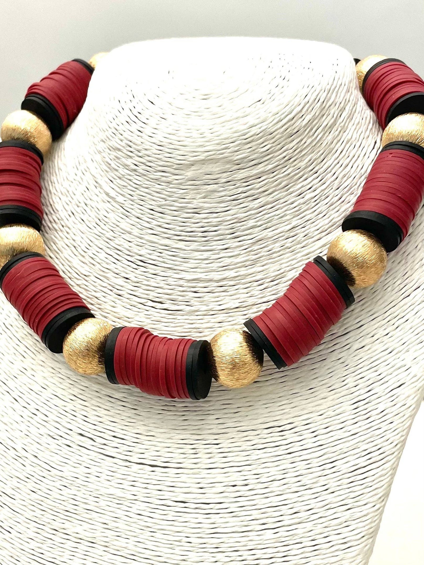 Black/Burgundy Game Day Necklace