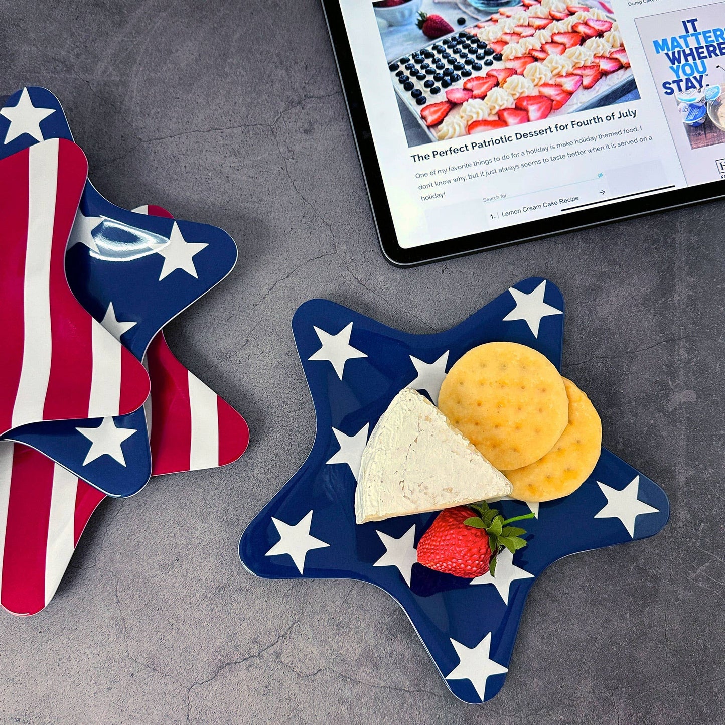 Patriotic Star Melamine 8" Plate