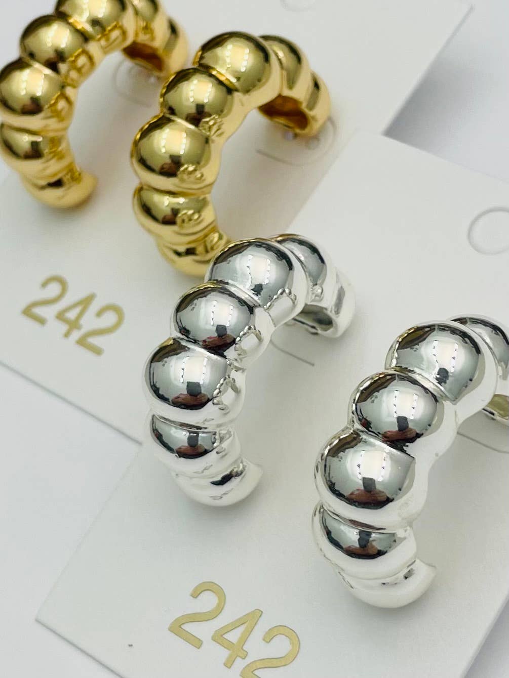 Gold Wide Bubble Hoop