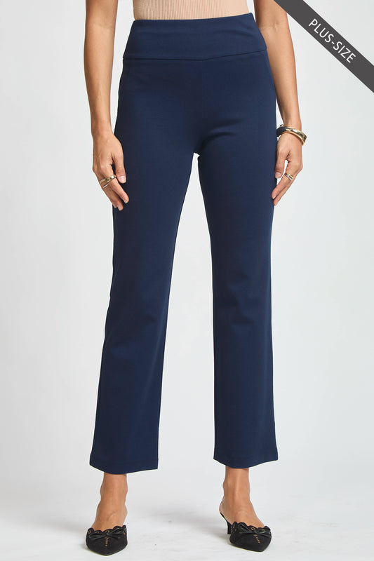 Navy Magic High Slim Straight Pants