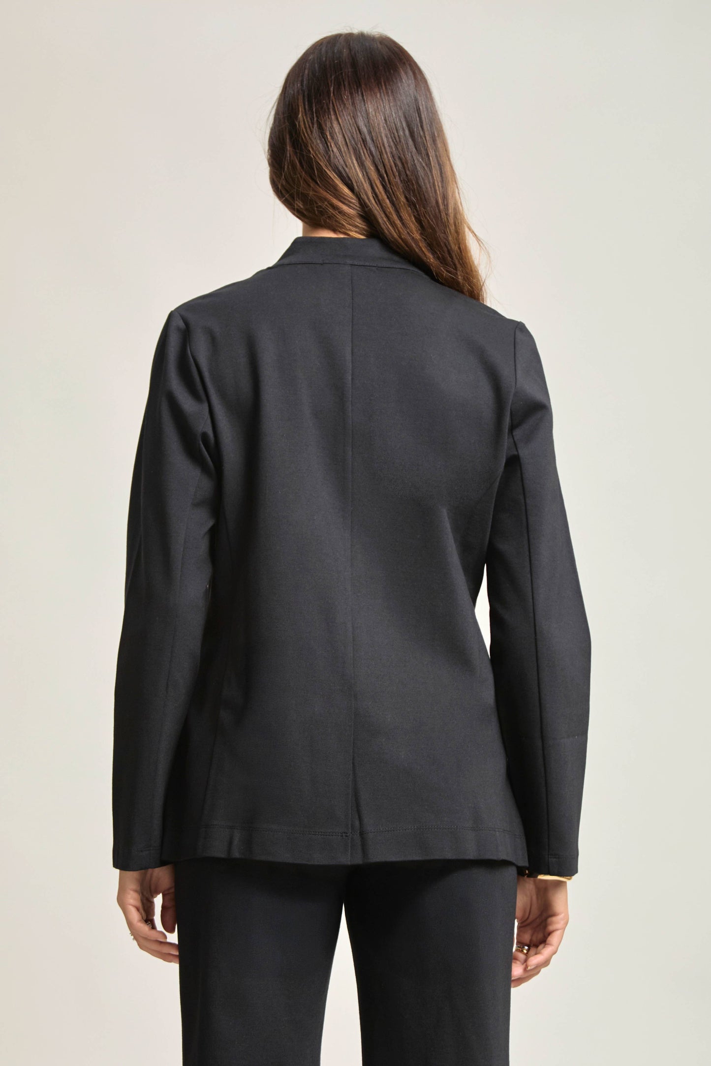 Midnight Black Button Front Blazer