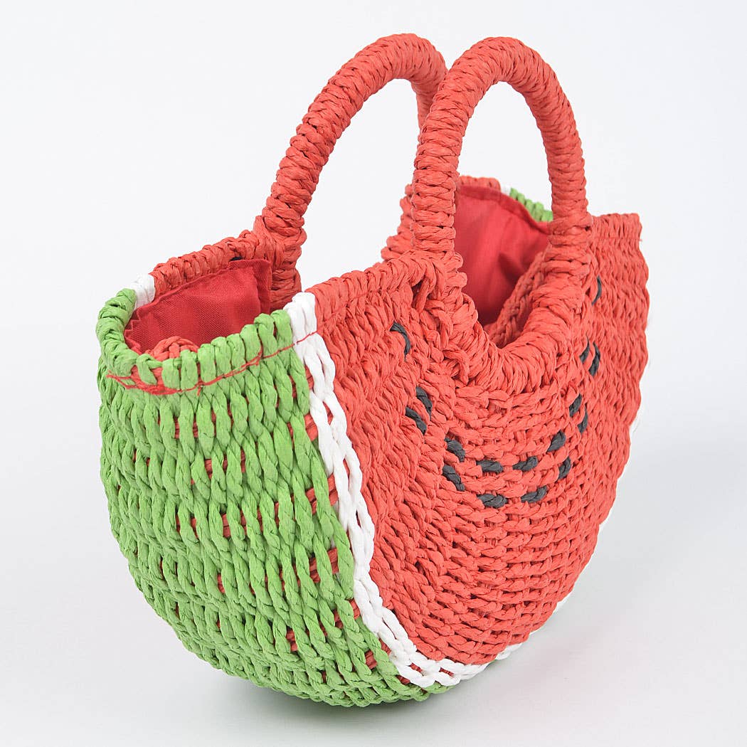 Faux Straw Watermelon Bag