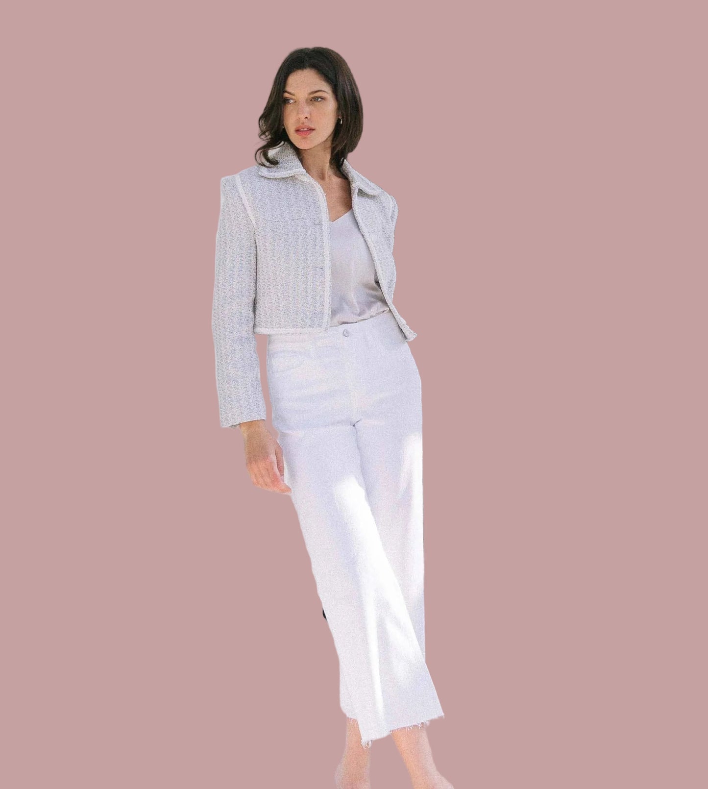 High Rise Optic White Crop Wide Leg Jeans