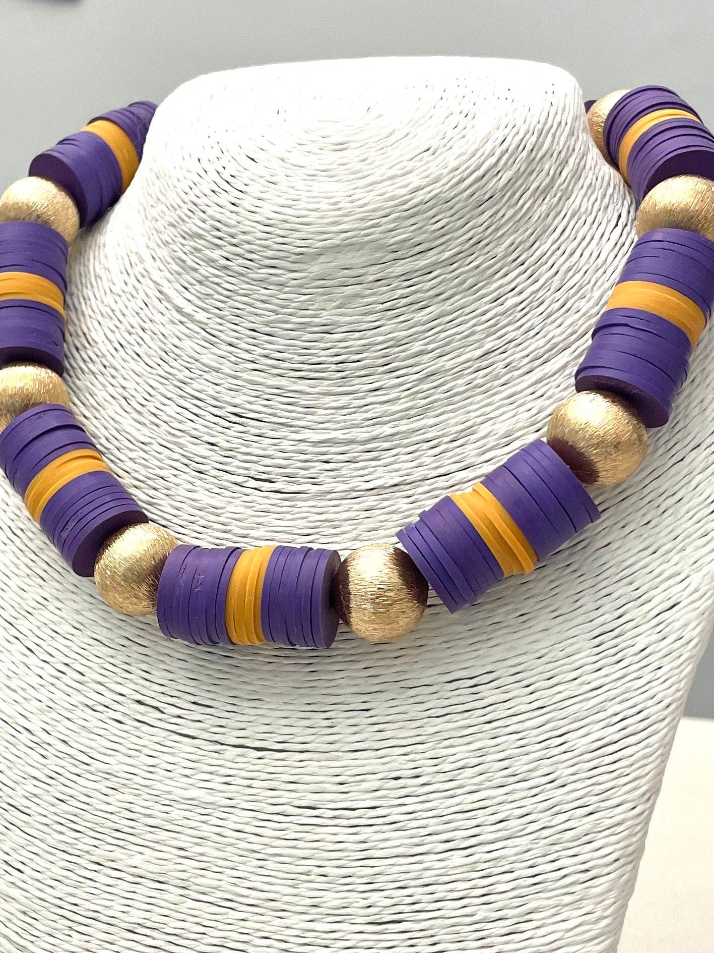 Purple/Gold Game Day Necklace