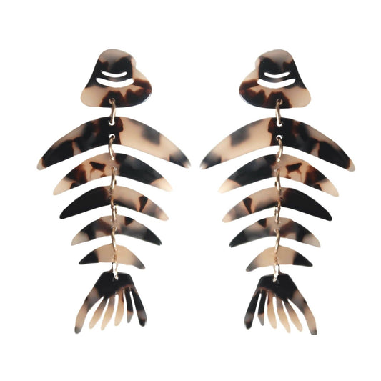 Blonde Tortoise Bonefish Drop Earrings