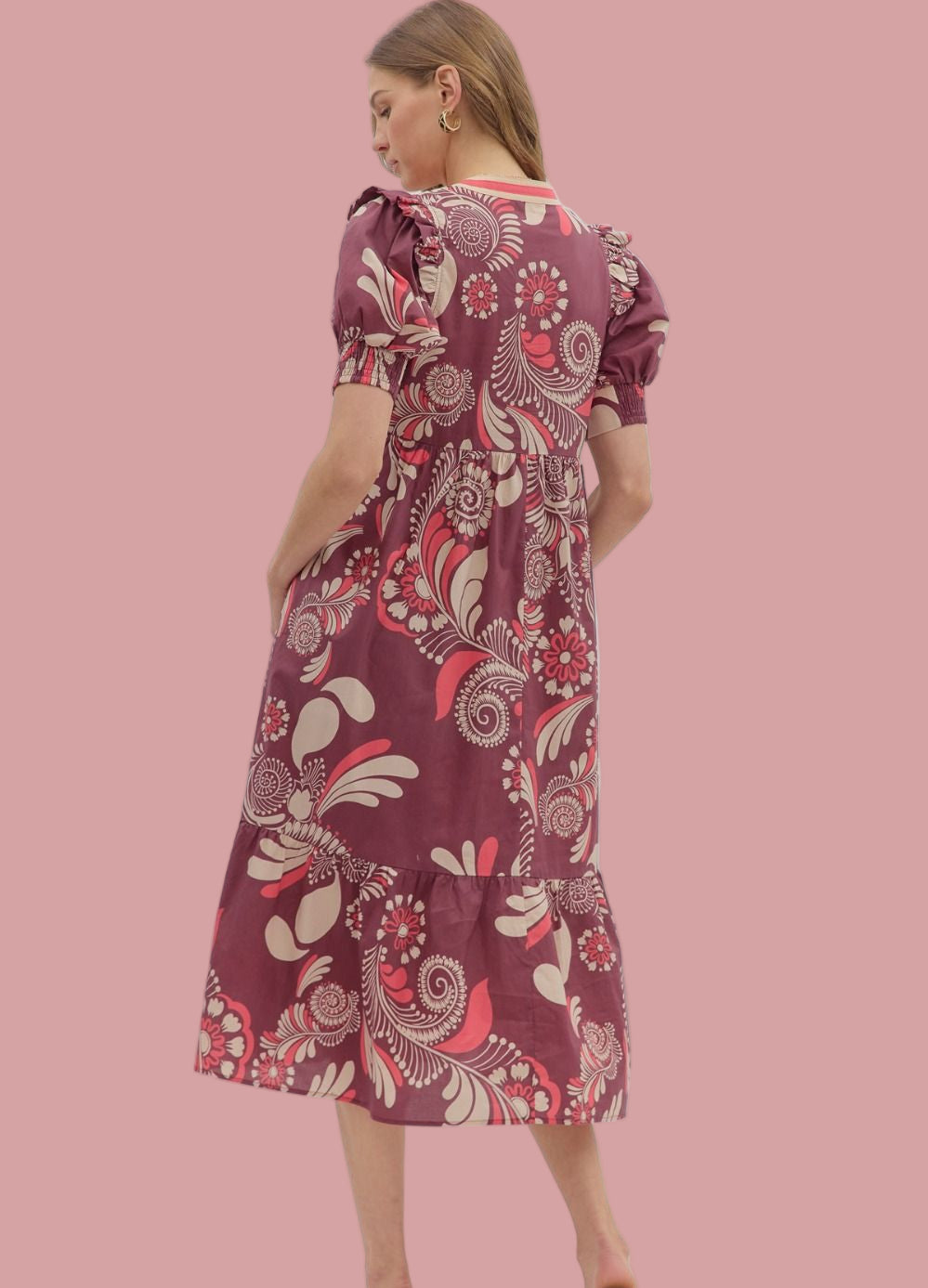 Harvest Bloom Paisley Midi Dress