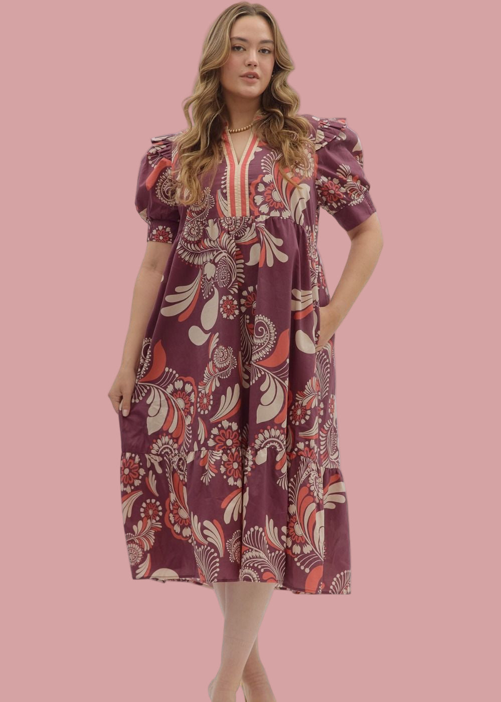 Harvest Bloom Paisley Midi Dress