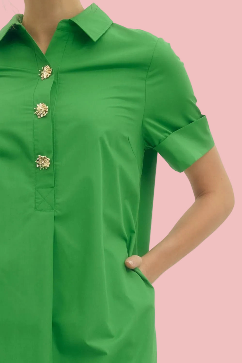 Crisp Green Midi Dress