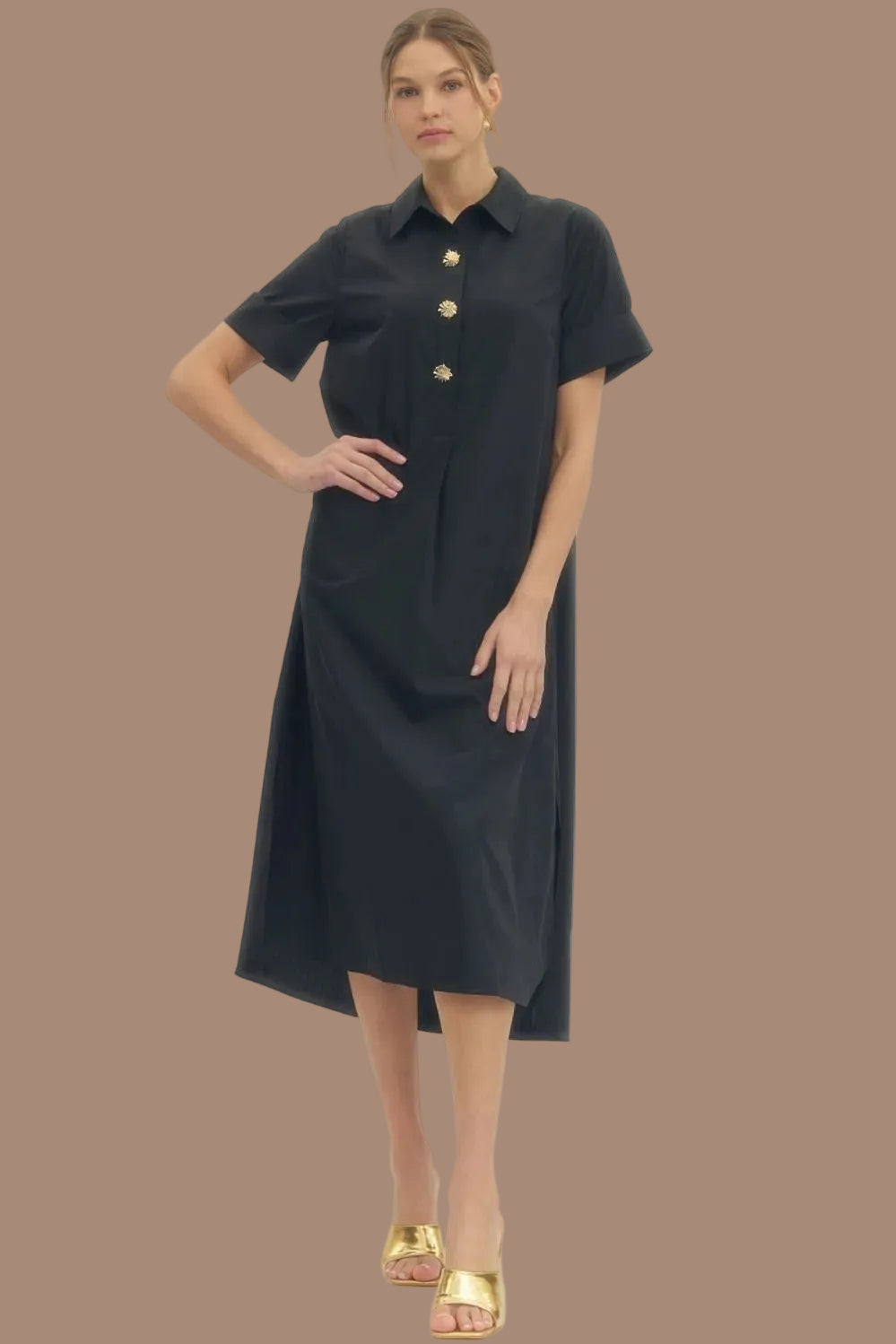 Raven Black Midi Dress