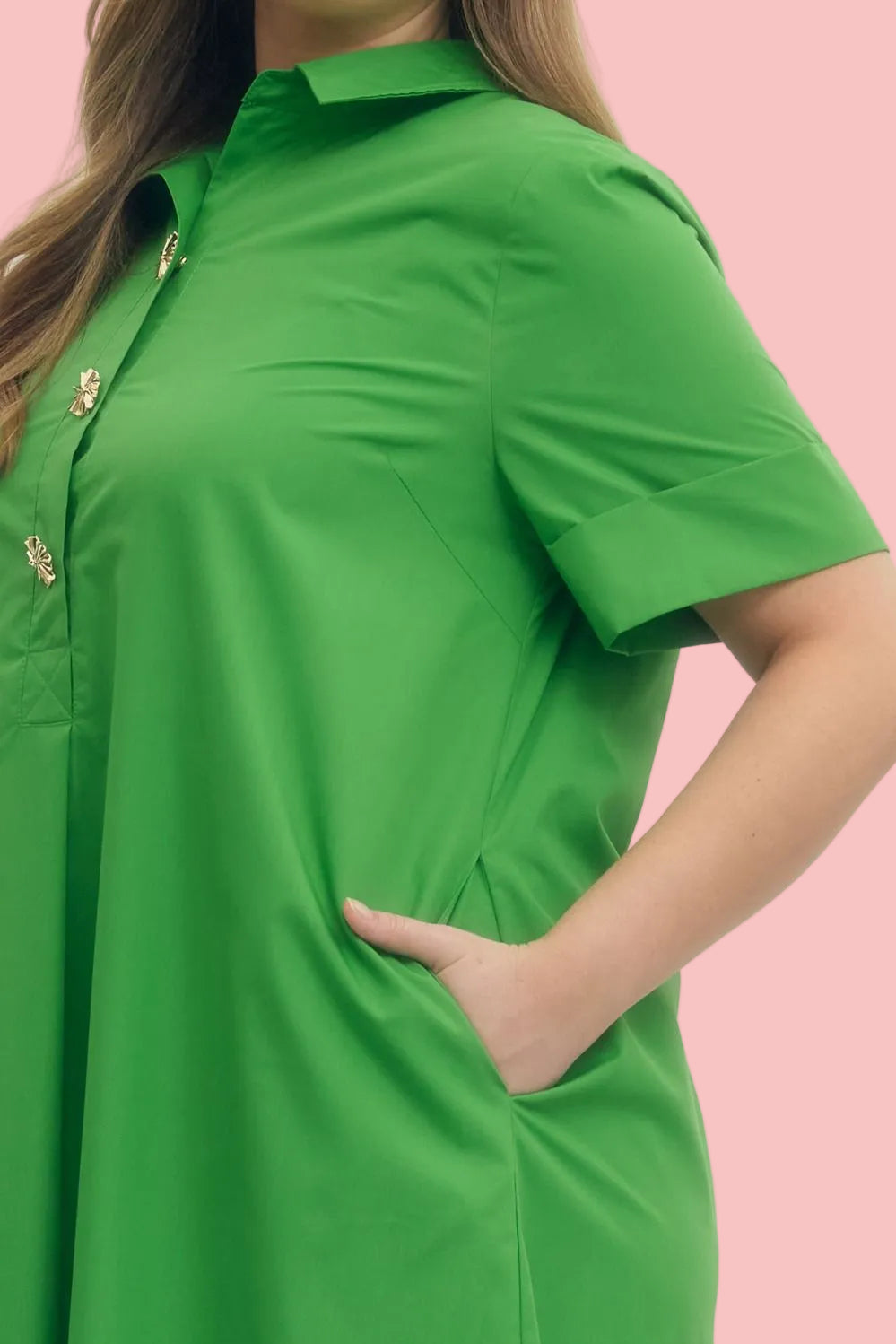 Crisp Green Midi Dress