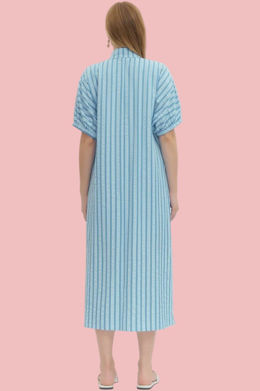 Blue Skies Striped Midi Dress