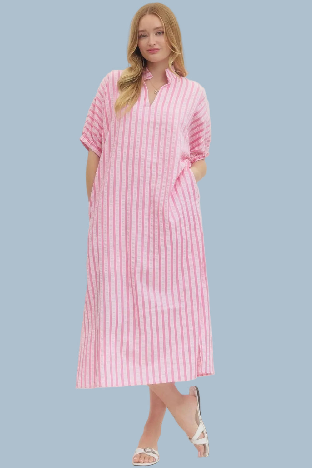 Pink Lemonade Striped Midi Dress
