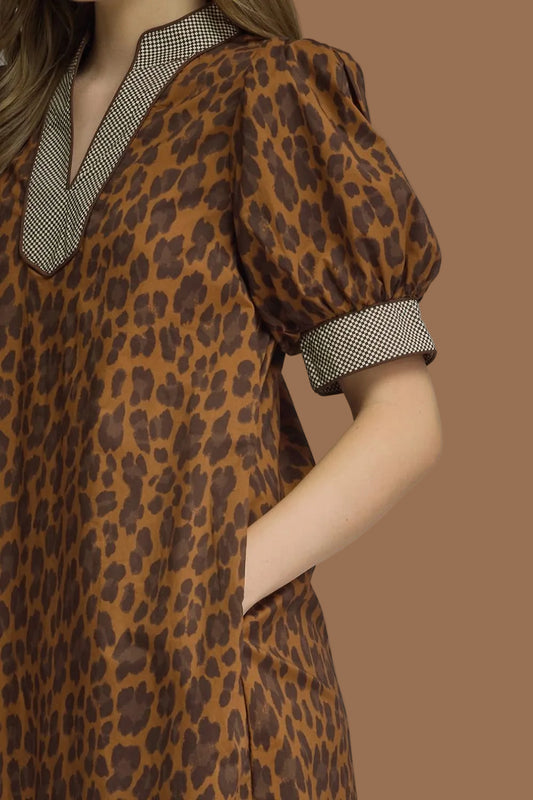Espresso Leopard Midi Dress