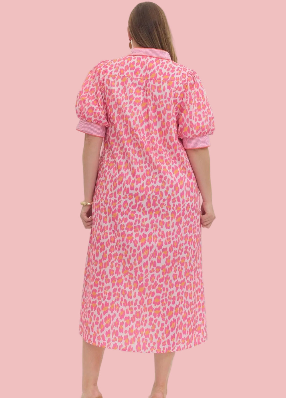Passionately Pink Leopard Midi Dress