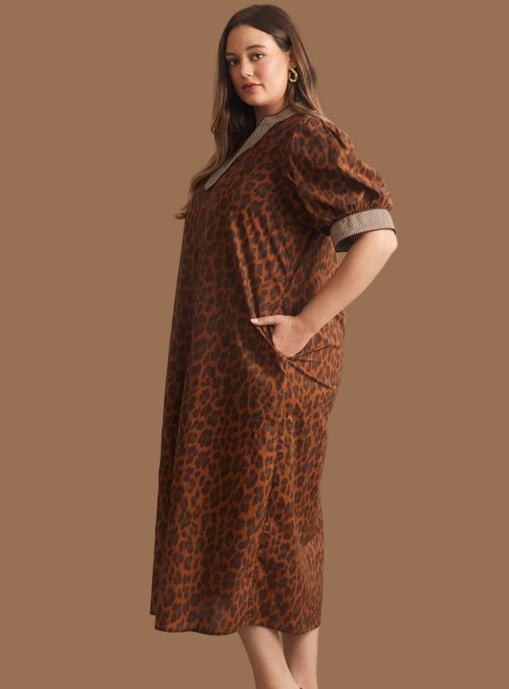 Espresso Leopard Midi Dress