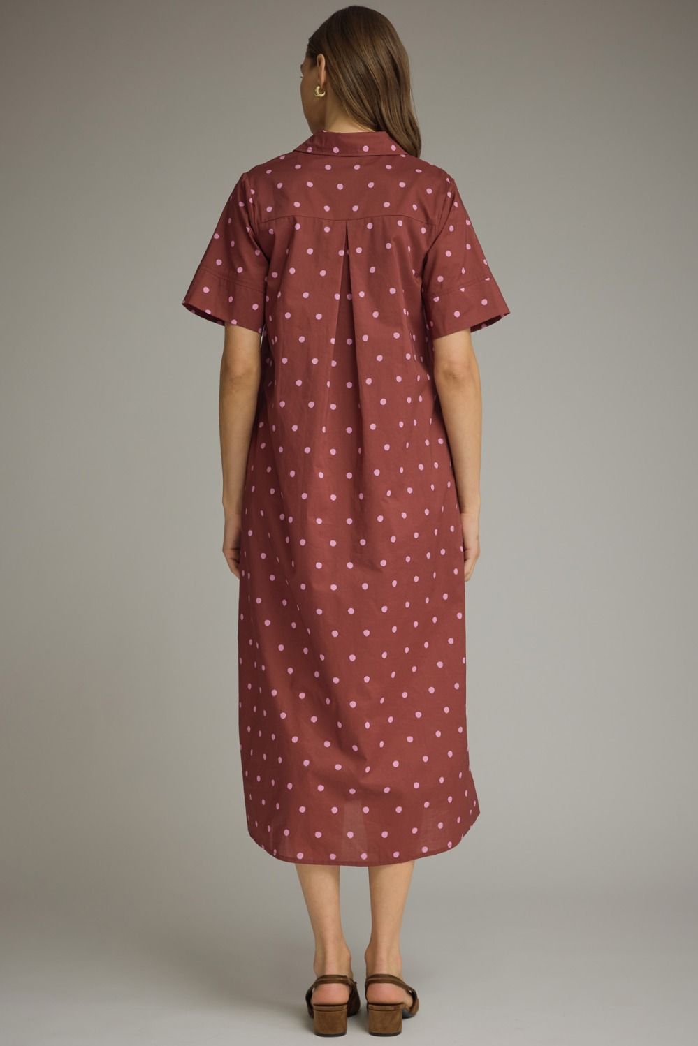 Polka Dot Burgundy Midi Dress