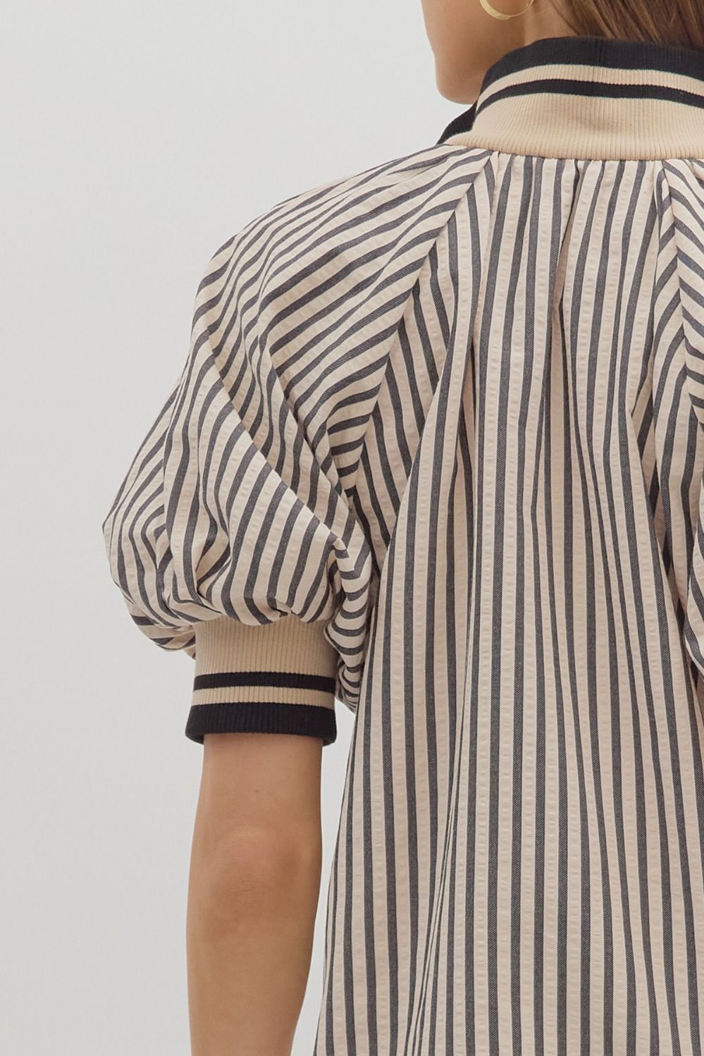 Timeless Striped Half-Zip Top