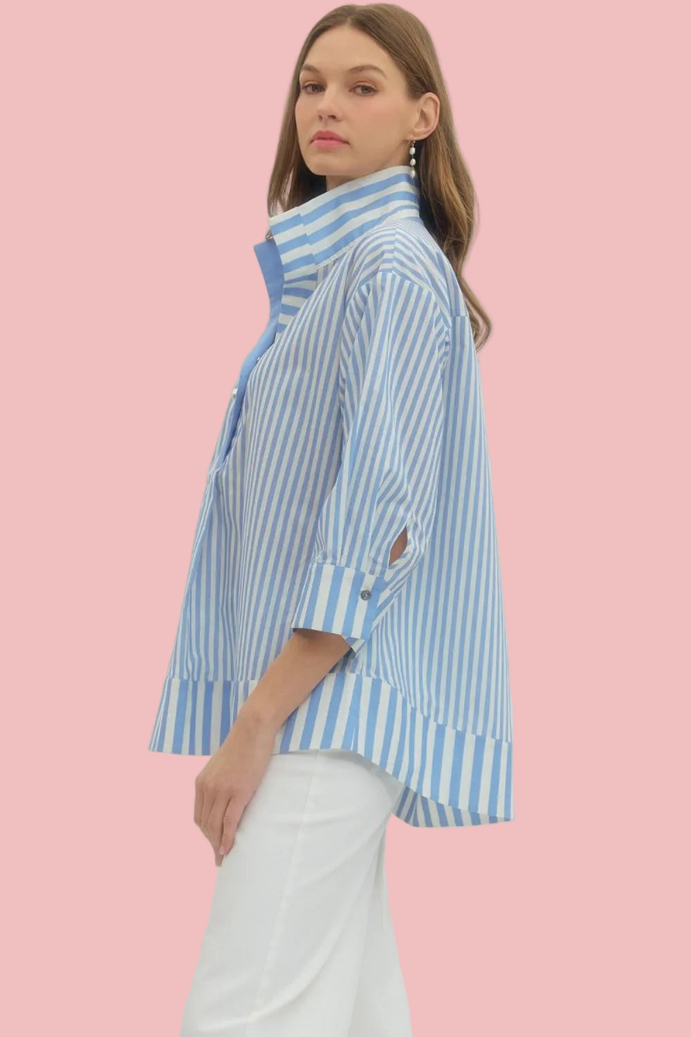 Blue Pearl Striped Top