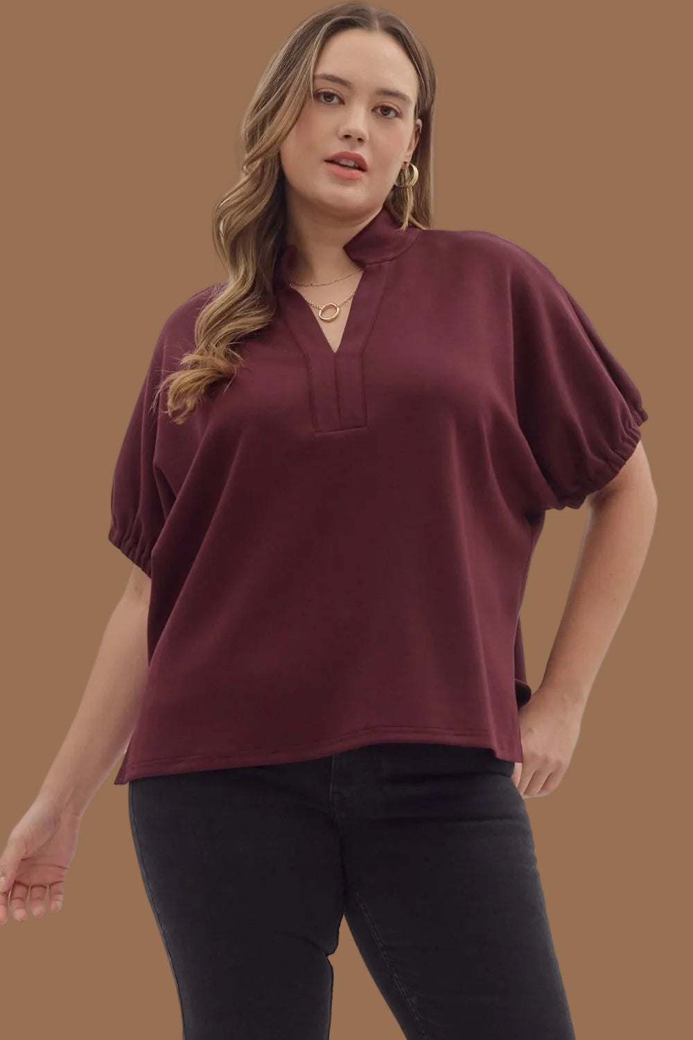 Deep Plum Knit Top