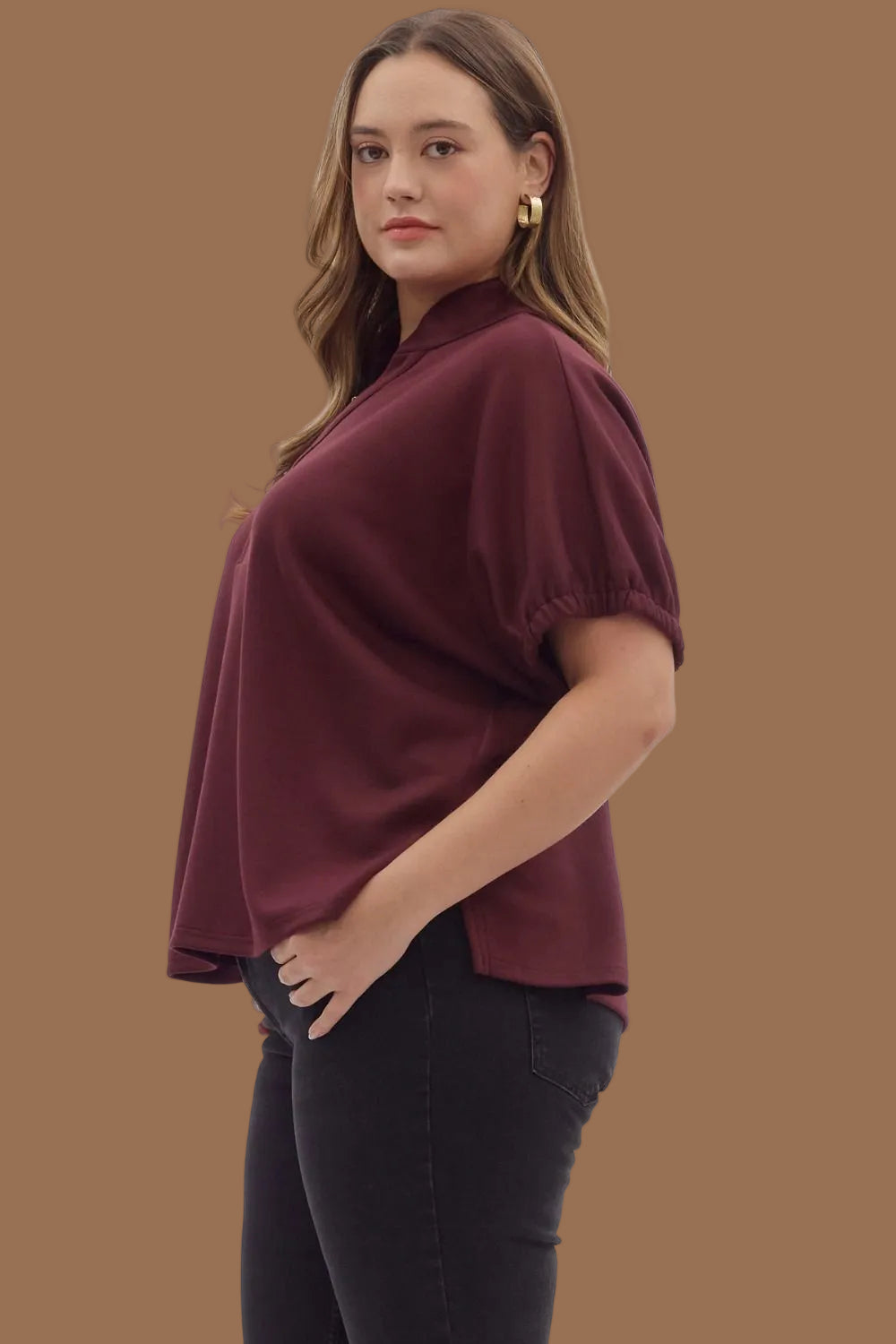 Deep Plum Knit Top
