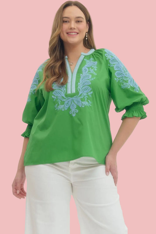 Bluebell Meadow 3/4 Sleeve Top