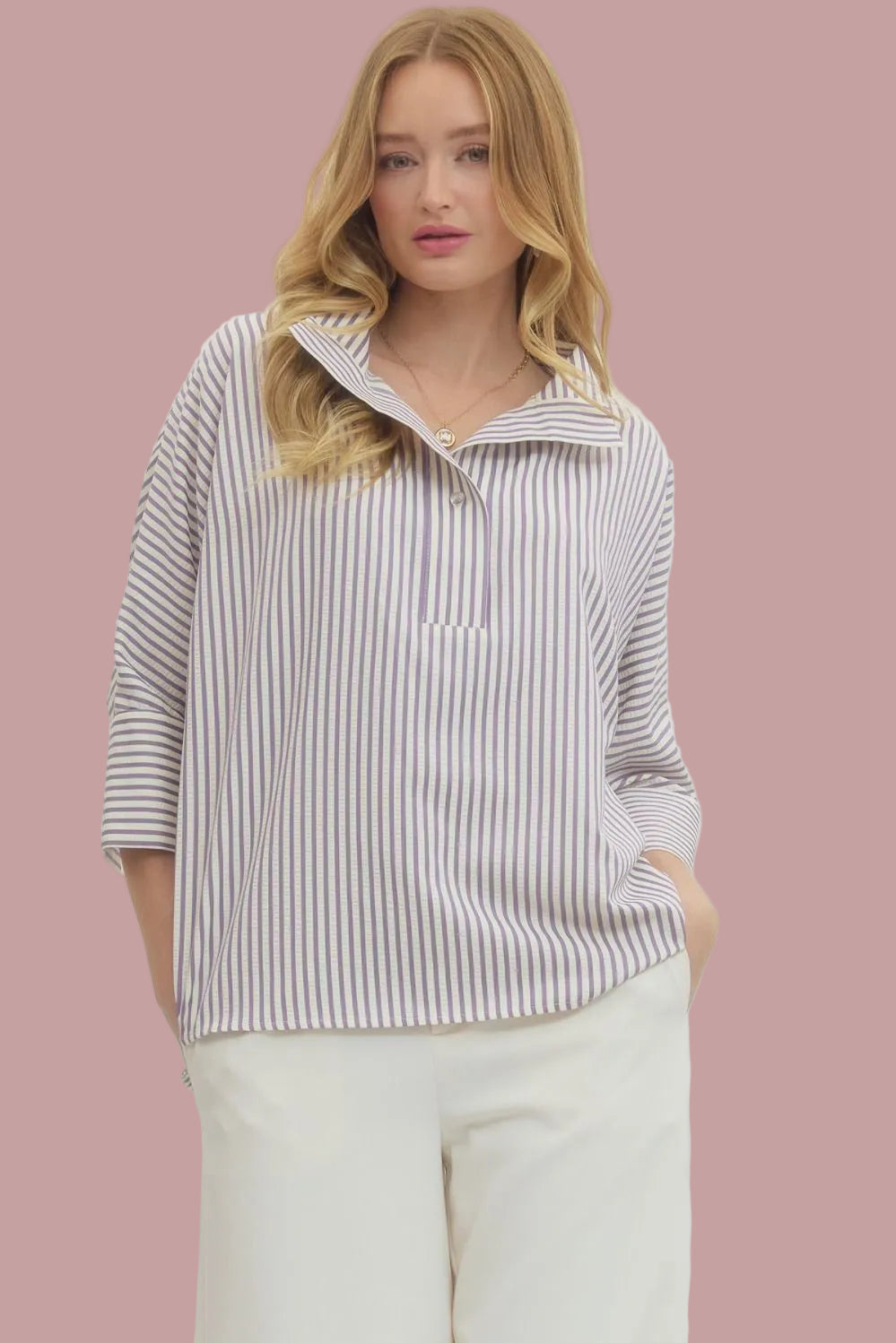 Lavender Breeze Stripe Top