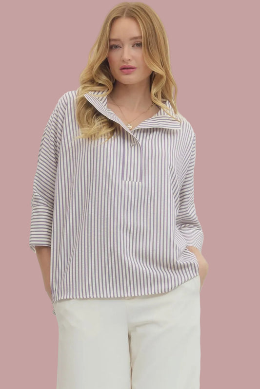 Lavender Breeze Stripe Top