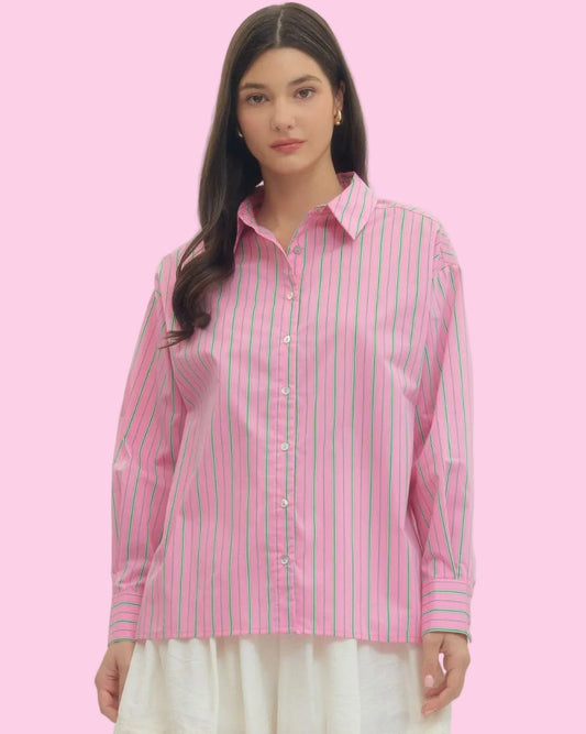 Strawberry Lime Stripe L/S Shirt