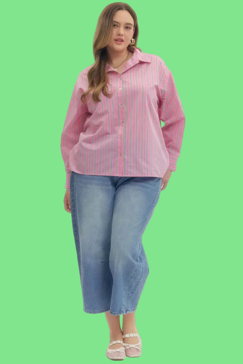 Strawberry Lime Stripe L/S Shirt