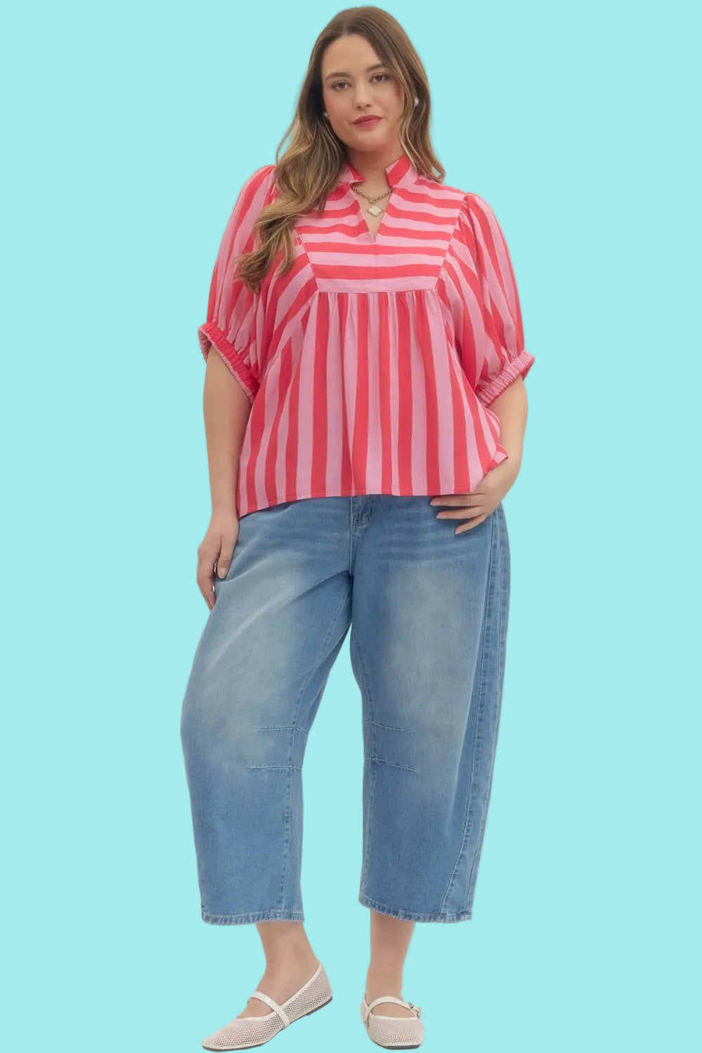 Spicy Pink Stripe Top