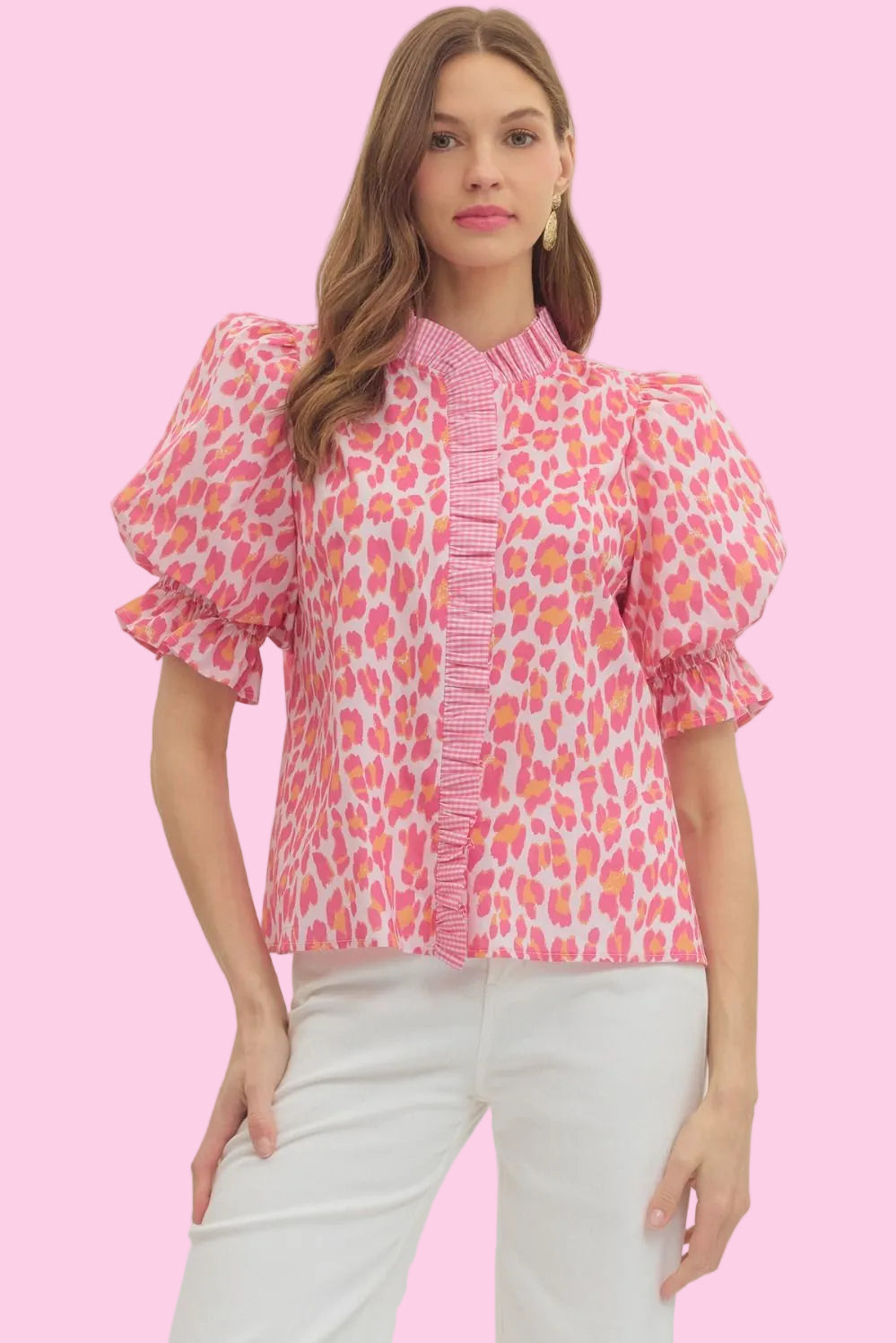 Pink Leopard Top