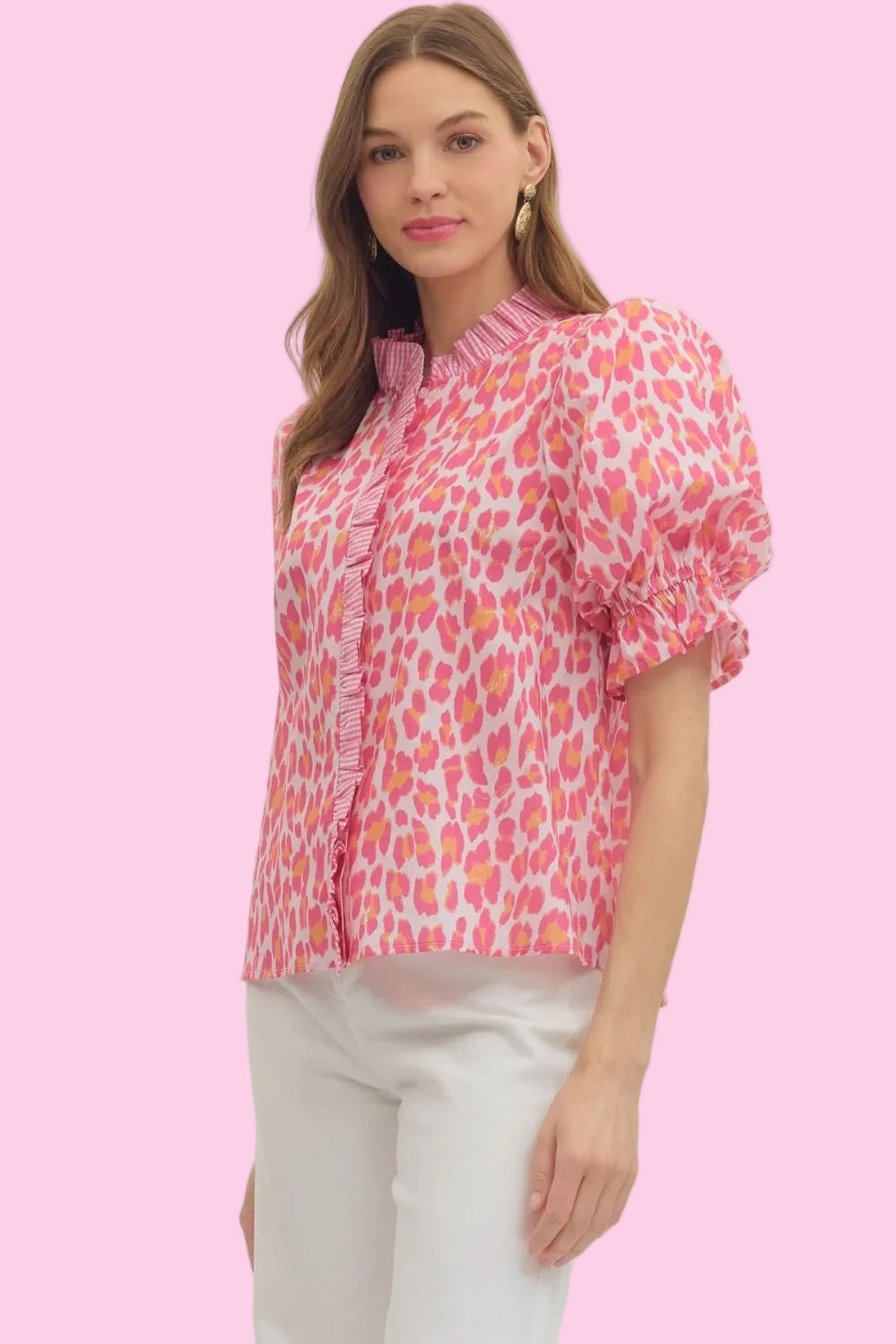 Pink Leopard Top