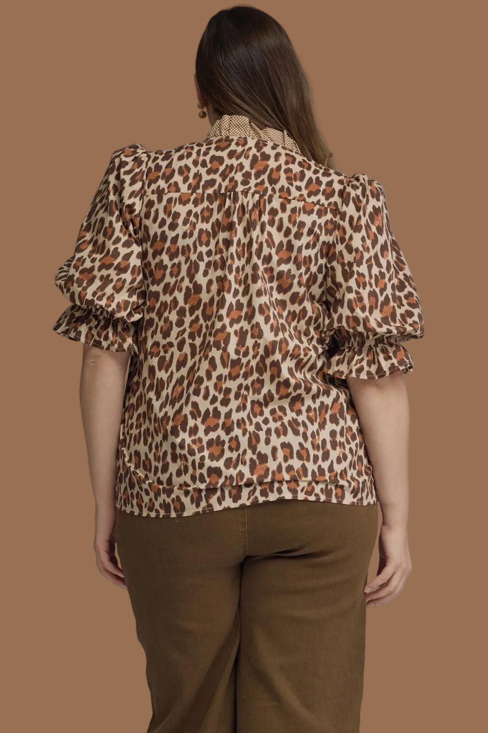 Ecru Leopard Print Top