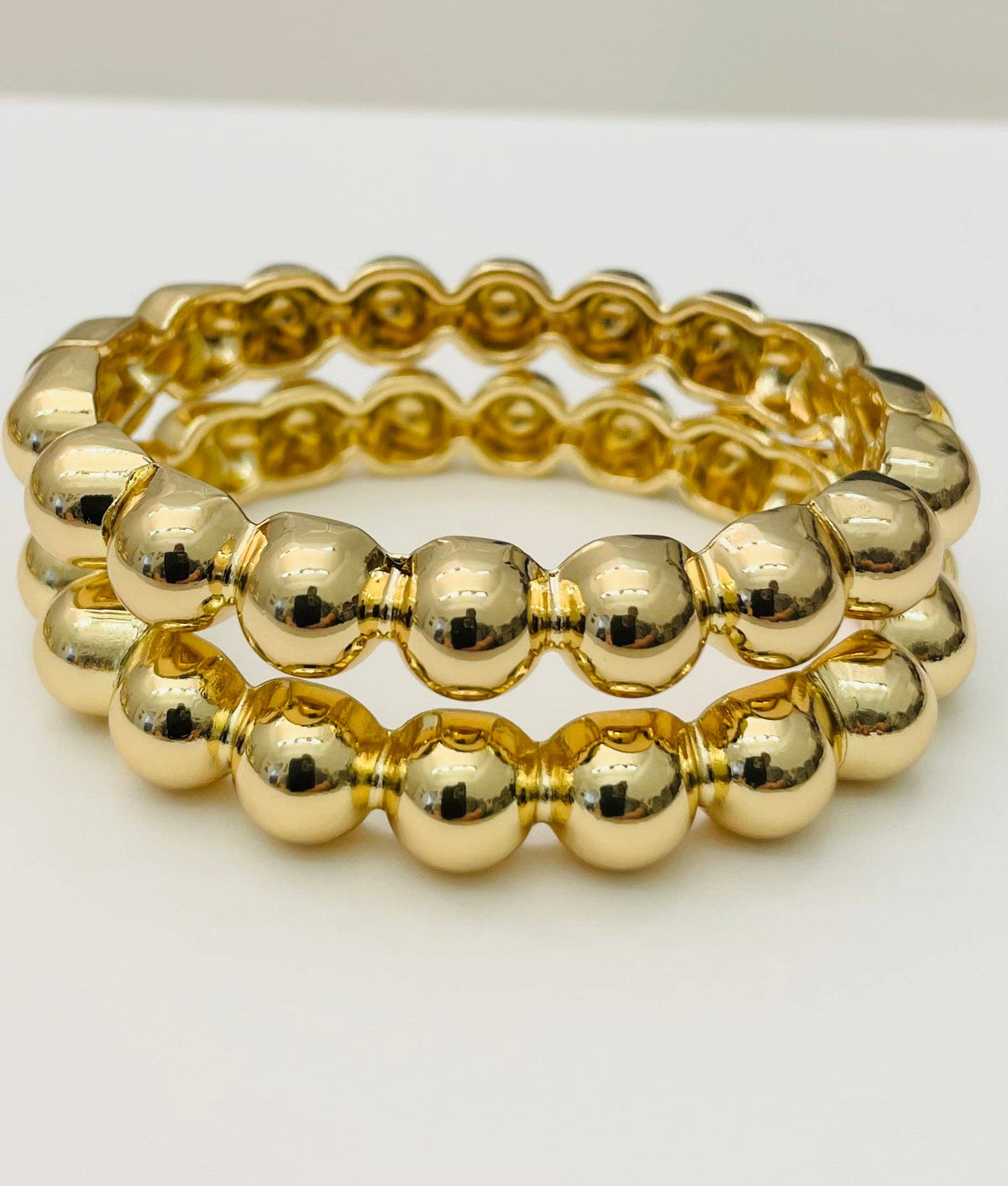 Gold Bubble Hinged Bracelet
