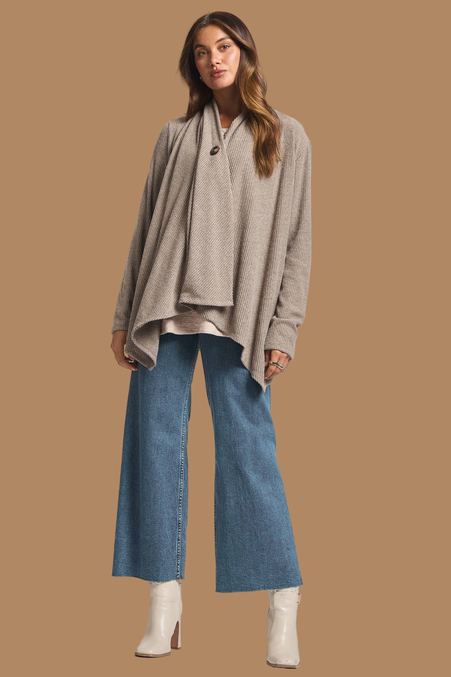 Light Coco Wrap Top w/ Button Front