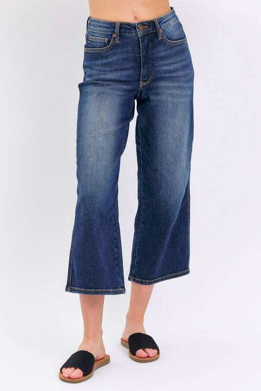 Dark Denim Judy Blues Tummy Control Crop Wide