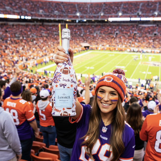Orange & Purple Game Day Prosecco Bottle Wrap